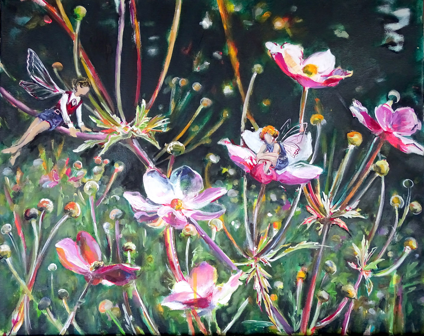 Among the Windflowers, Acryl auf Leinwand, 40 x 50 cm